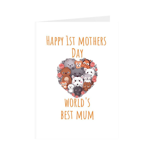 White 1st Mother's day card