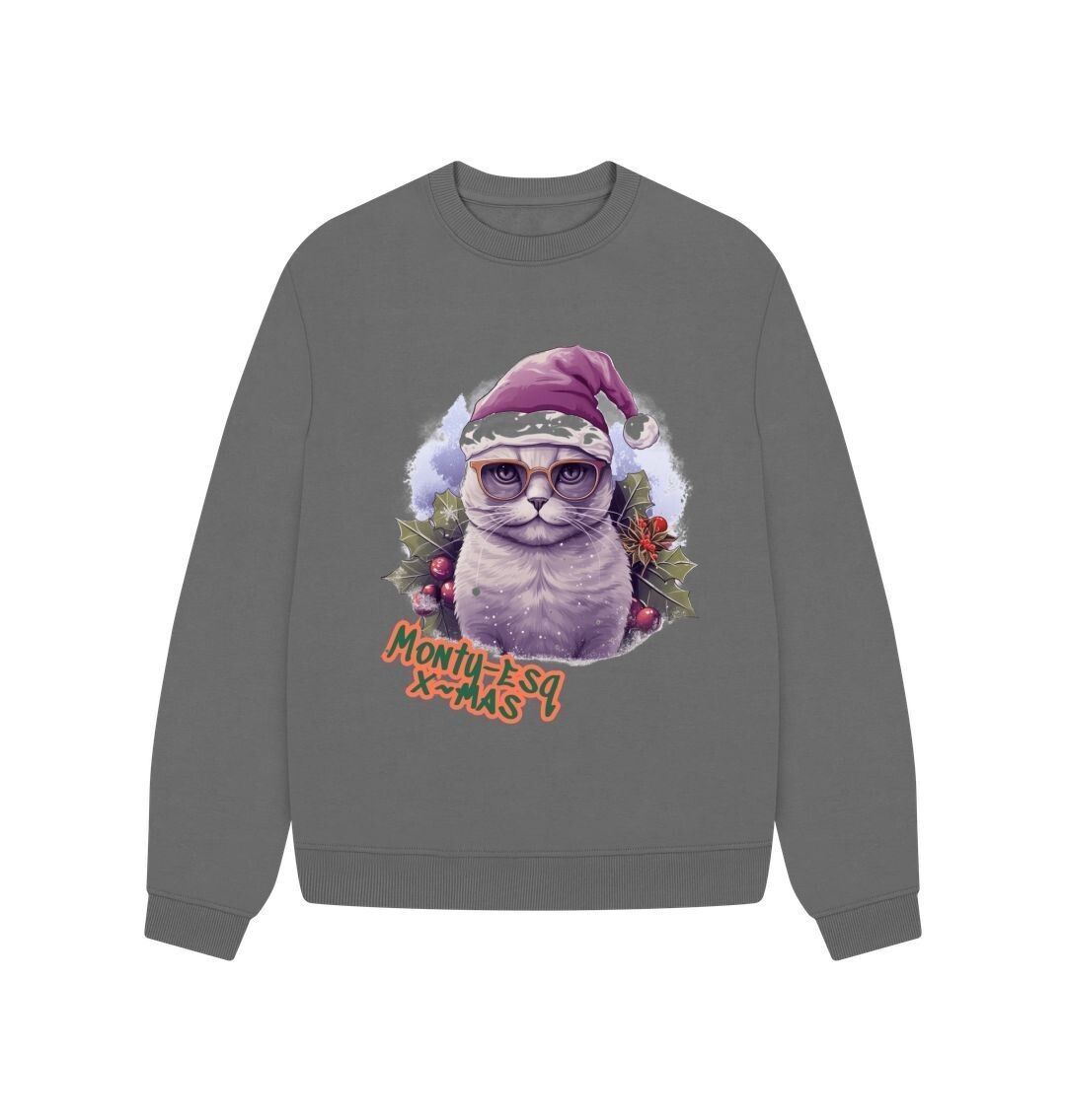 Slate Grey Ladies oversized Monty X-mas jumper